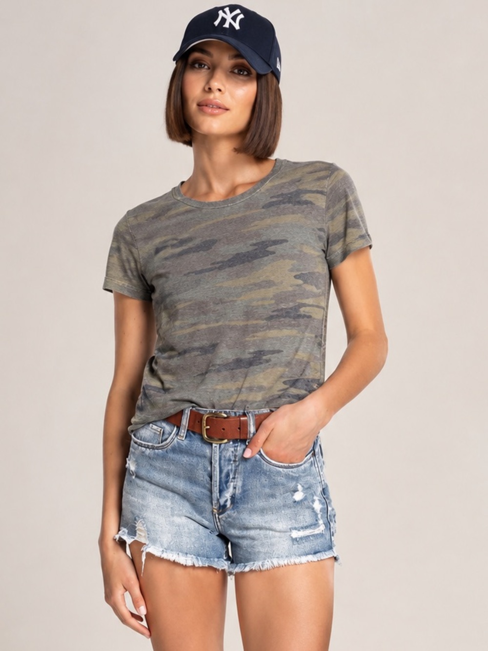Blank NYC High-Rise Distressed Denim Shorts in “Hollyweird” wash